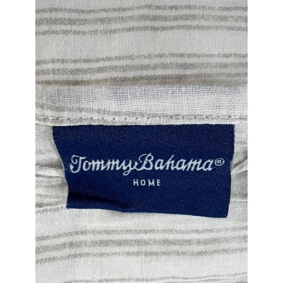 3 Tommy Bahama Home Quilted Shams Gray & White Paisley Floral 36" X 20" Cotton - Picture 4 of 6